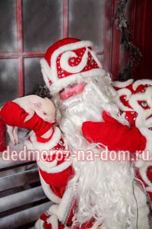 Костюмы Деда Мороза и Снегурочки -  Комплект «Снежный-2 + Розовая»